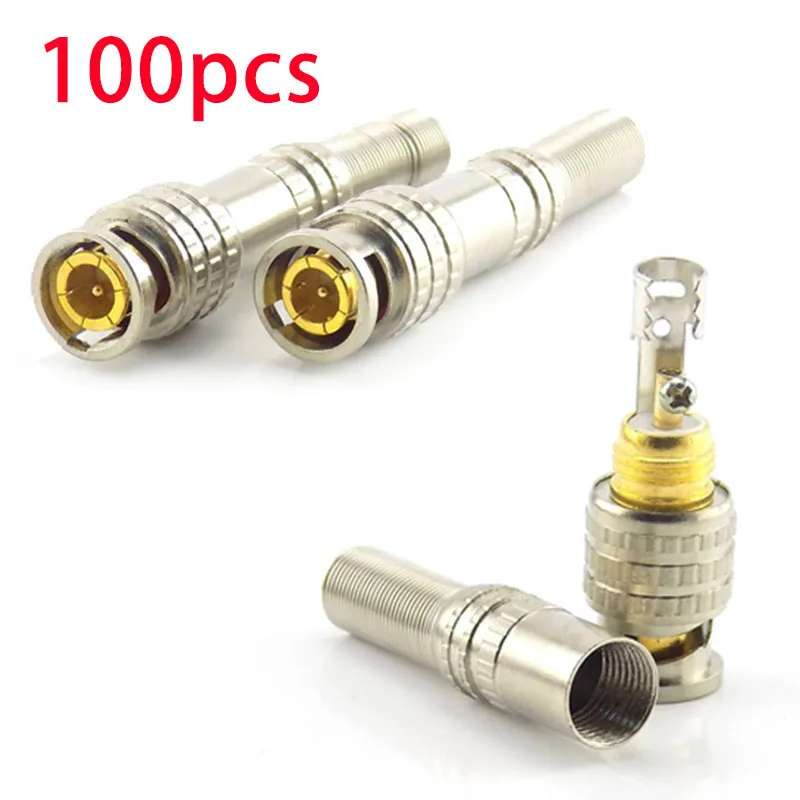 

100pcs wholesale BNC Male Connector Adapter Twist-on Coaxial RG59 Cable to BNC Male Connector CCTV Accessories C12