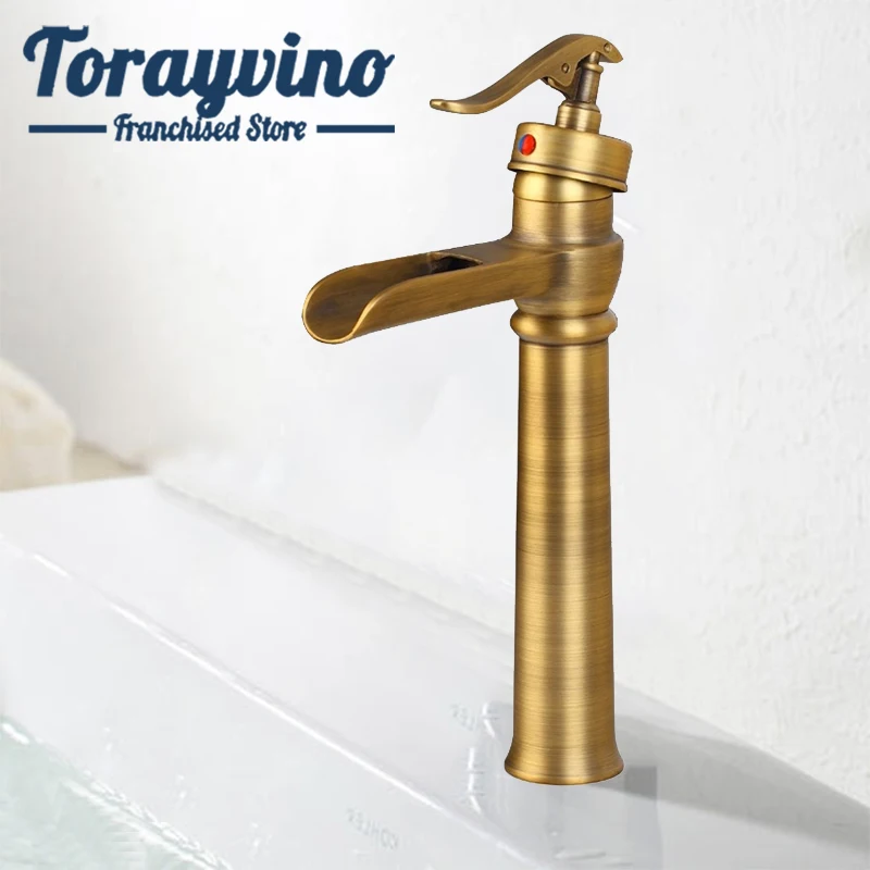Torayvino, смеситель для ванной комнаты, смеситель для раковины, золотой, античный, латунный, кран для раковины, смеситель для раковины