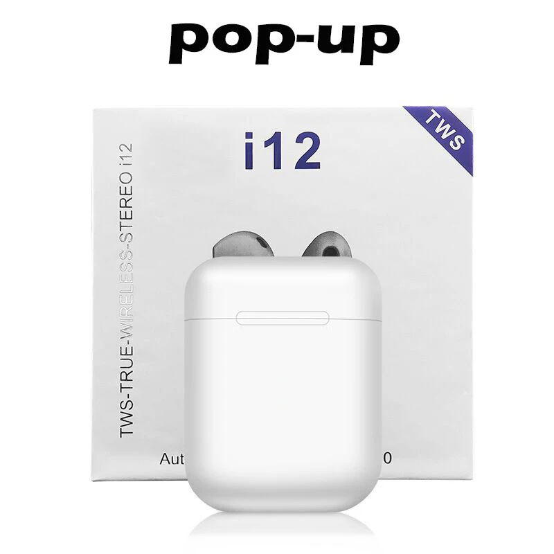 pop up I12 TWS Беспроводные наушники с сенсорной клавишей Bluetooth 5,0 спортивные стерео наушники для iPhone Xiaomi huawei смартфон - Цвет: pop up