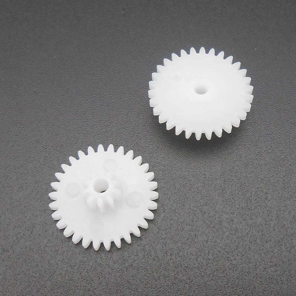 10Pcs/Lot 0.5 Modulus 0.5M Double Gear Reduction Bilayer Gears 30 Teeth + 10 Teeth Bore Hole Aperture 2MM 2.05mm 2B Loose 30102B