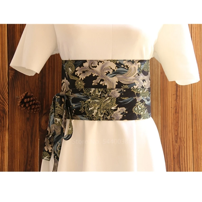 10Colors Japanese Kimono Traditional Dress Obi Belt Women Girl Bronzing Harajuku Wave Multi Sizes Bandage Sexy Girdle Print Belt