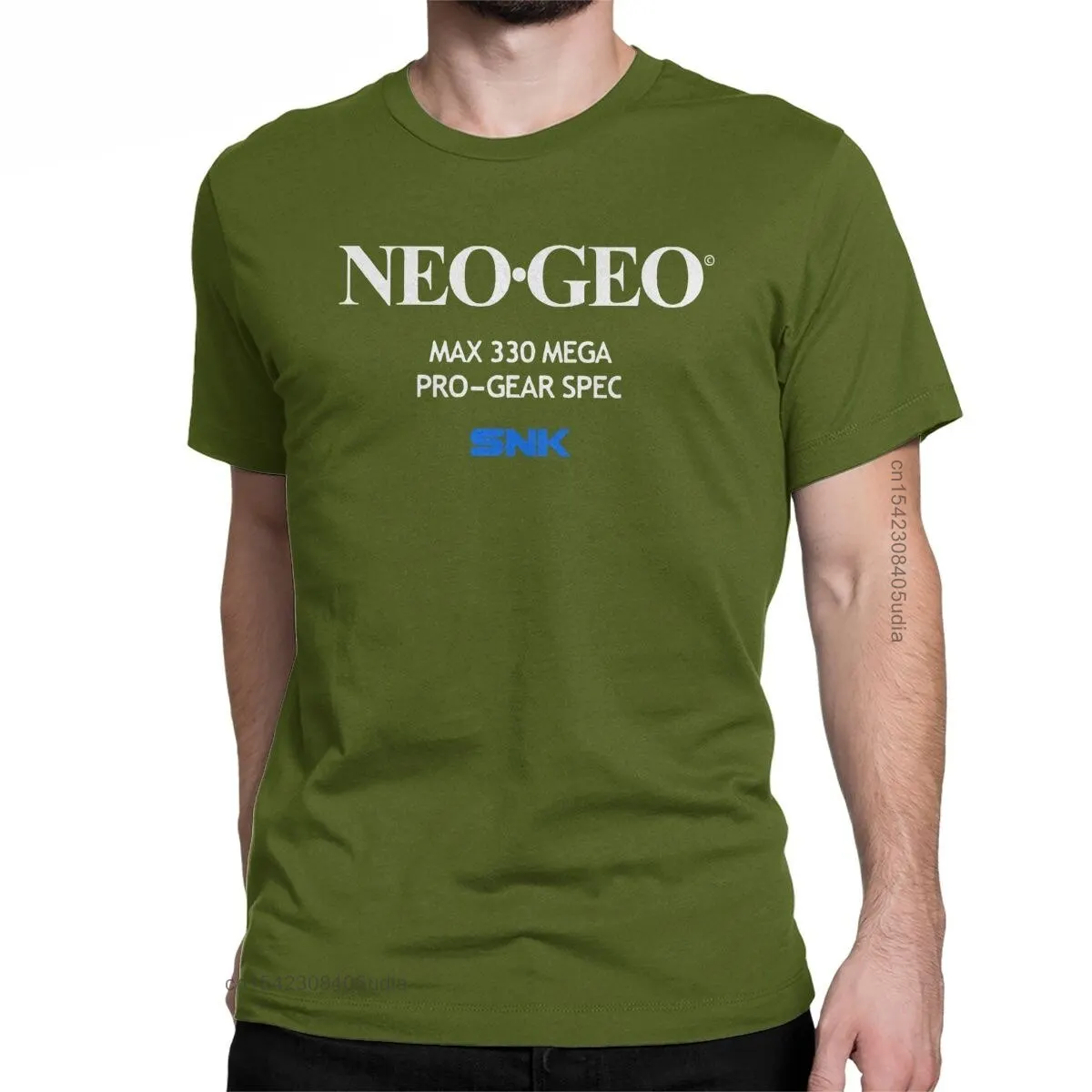 Humorous Neo Geo Startup Screen Graphic Men's T-Shirt - Round Collar Cotton Short Sleeve Tee