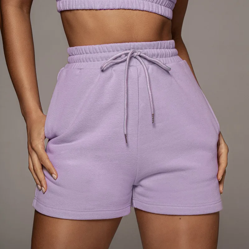 fashion dress Summer Women new product French Terry shorts stretched waist cotton casual bottom workout clothes for women