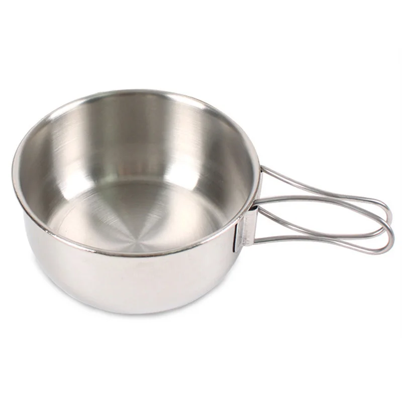 

Quality 304 stainless steel folding bowl Outdoor camping portable picnic bowls set Instant noodle bowl home cookware tableware