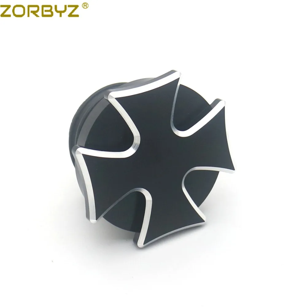 ZORBYZ черный/хром CNC кромка с вентилируемым поперечным газовым резервуаром крышка топливного бака для Harley Sportster Road King Softail