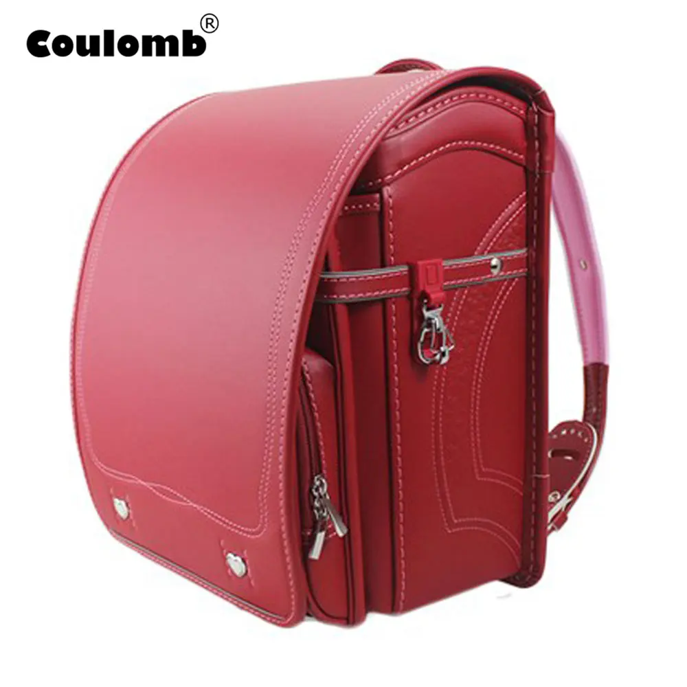 쿨롱 어린이 일본 학교 가방 소녀 학생 배낭 일본어 PU Hasp 솔리드 보이 정형 외과 고품질 Bookbags