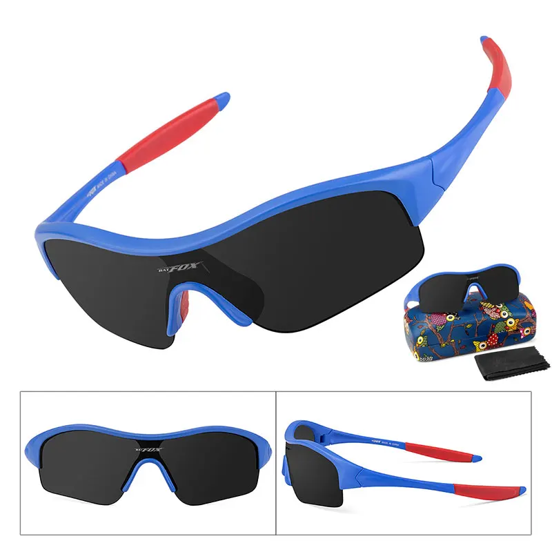 

BATFOX Outdoor Sports Kids Sunglasses Children Cycling Walking Boy Girl Googles Eyewear Coating Lens UV 400 Protection With Case