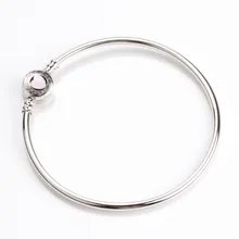 925 пробы серебряный браслет, розовый чудесный браслет в виде сердца с застежкой в виде змеи, браслет на цепочке, подходит для шарма из бисера, модные ювелирные изделия