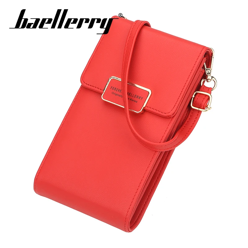 

Baellerry Bag Women Fashion Solid Single Shoulder Bag Note Compartment Smartphone Holder Card Holder Zipper Interior Pocket Bag