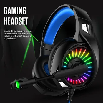 

Color-Changing Headphones Stereo Bluetooth Headset Adjustable Gaming Earphone With Mic Noise Reduction Headphones