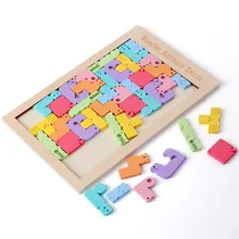 Jouet éducatif en trois dimensions, Animal en bois coloré, créatif, Tetris, éducation de la petite enfance, pratique, nouvelle collection 2021, 0.18