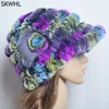 Fashion Lady Real Rex Rabbit Fur Hat Snow Cap Winter Hats for Women Girls Real Fur Knitting Skullies Beanies Natural Fluffy Hat 1