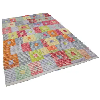

194x302 Cm Multicolor Handmade Modern Area Rug-6x10 Ft