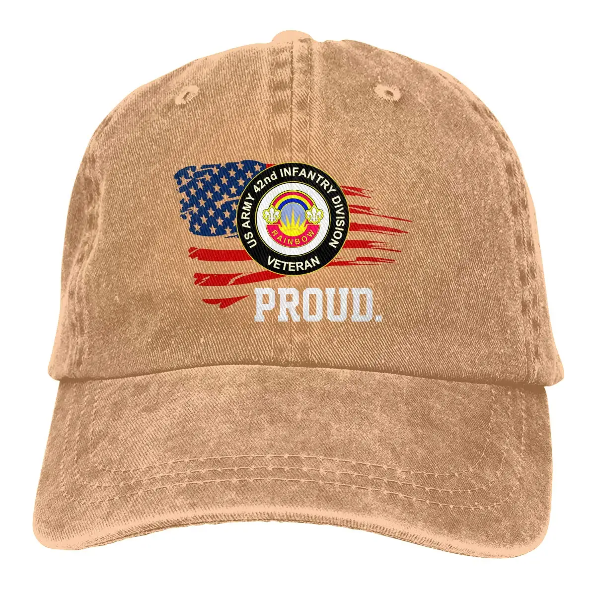 Proud US Army 42-я стрелковая дивизия группа гребень Ветеран американский флаг Мужская классическая бейсболка папа шляпа регулируемый размер
