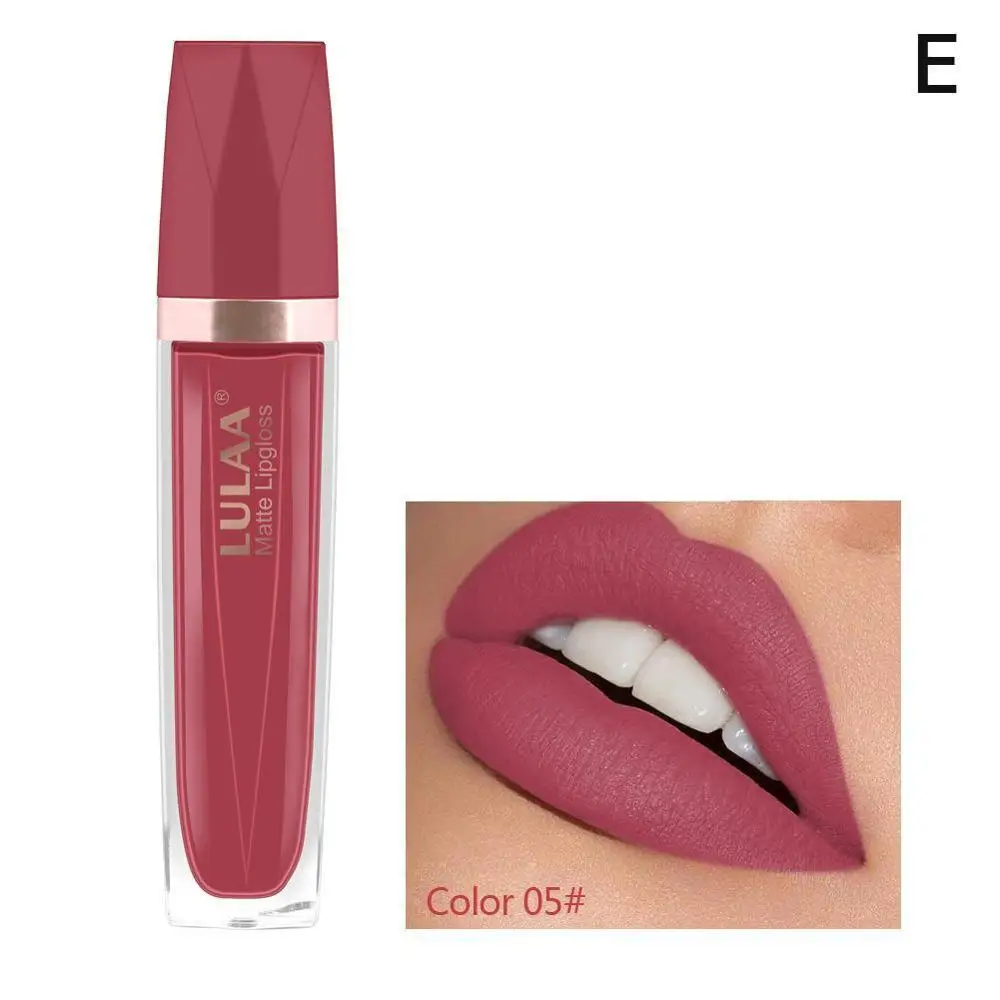 Matte Lipgloss Sexy Lip Gloss Matte Long Lasting Waterproof Cosmetic Beauty lipgloss Moisturizing Non-stick Cup Lip Makeup - Цвет: E