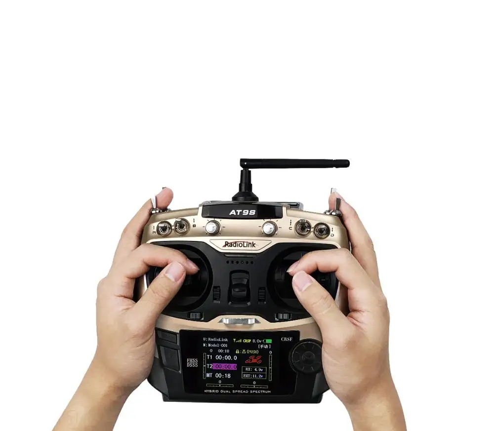 Новый Радиоконтроллер Radiolink AT9S Pro TX 10/12CH RC передатчик с R12DSM RX 2 4G приемником для