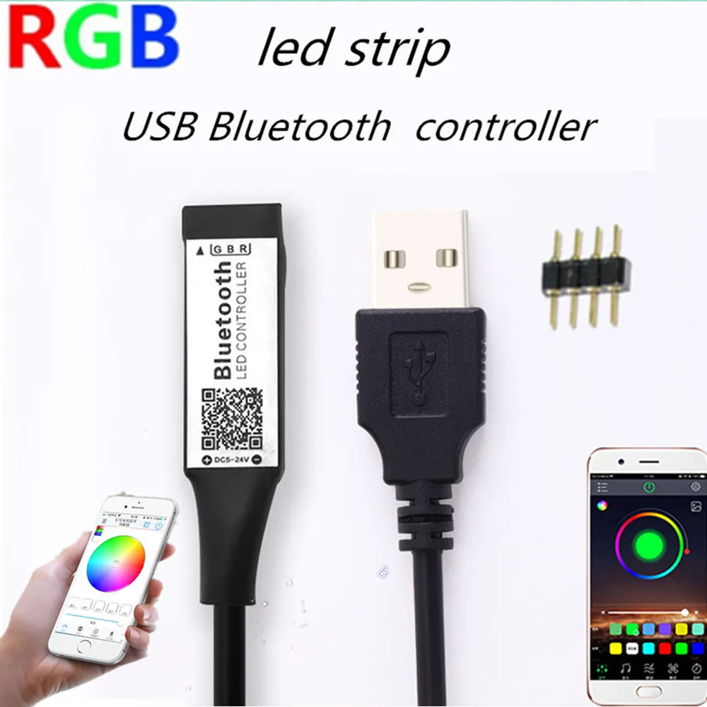 

5V USB LED strip RGB Wifi Controller 4pin Bluebooth Power For TV Backlight led strip RGB Controller Remote Light Home colorful