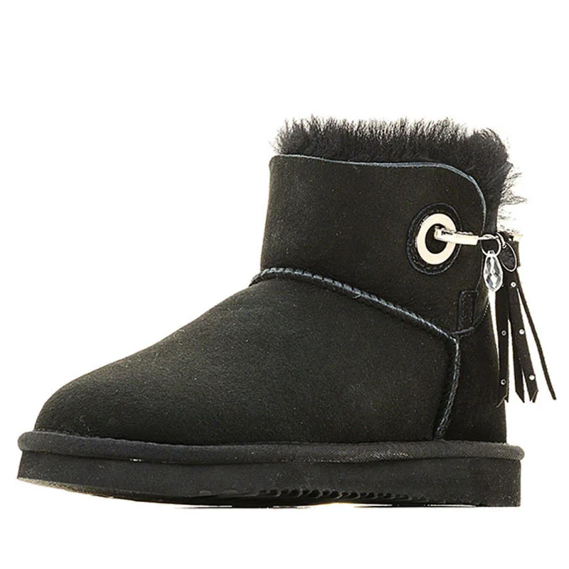 

Snow Boots Women's Genuine Leather Winter plus Velvet New Style WOMEN'S Shoes 2019 Warm Cotton-padded Shoes Short Thick Women's