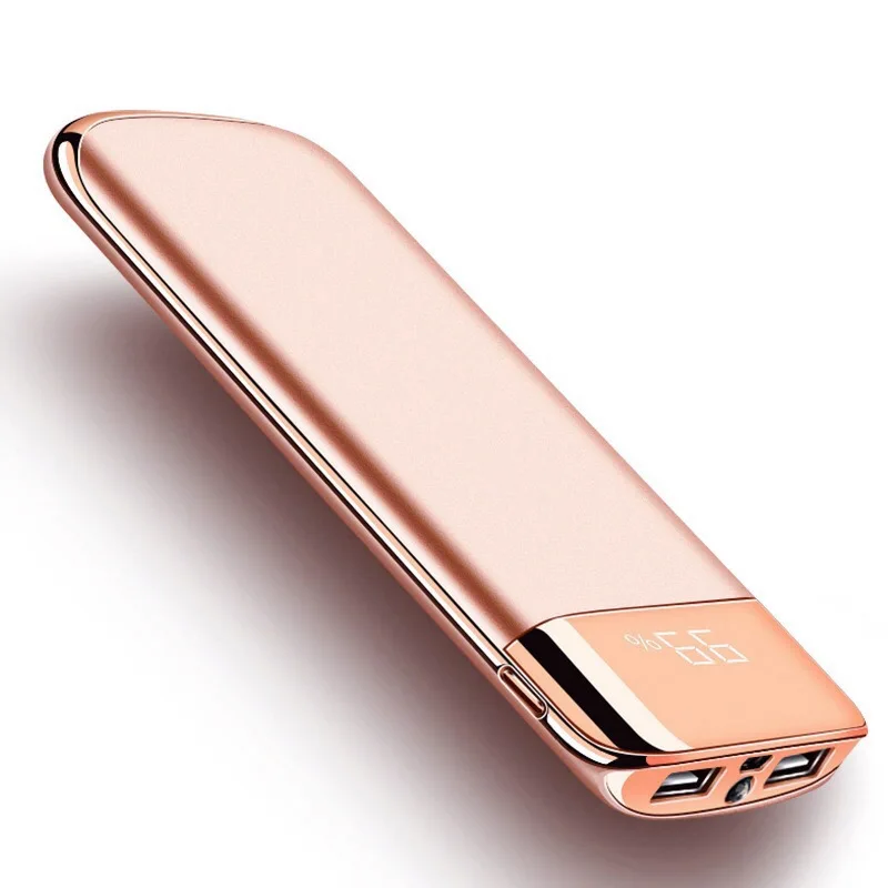 30000 мАч Внешний аккумулятор PoverBank 2 USB светодиодный Банк питания портативное зарядное устройство для мобильного телефона для Xiaomi Mi iphone 7 8 huawei - Цвет: Золотой