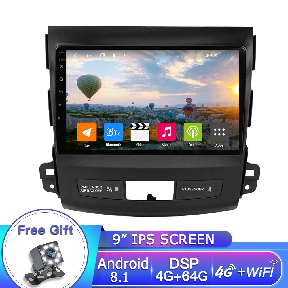 EKIY " Android автомобильный Dvd Gps мультимедийный плеер для Mitsubishi Outlander Xl 2 Автомобильный Dvd навигатор Радио Видео аудио DSP плеер - Цвет: 9inch TS9 4-64