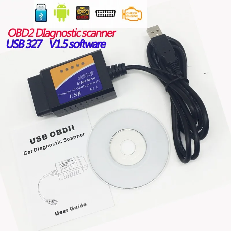 Мини elm327 V1.5 bluetooth считыватель двигателя WiFi ELM 327 OBD2 автомобильный сканер кода