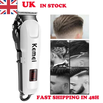 

UK Fast Shipping Men's Hair Shaver Pet Fur Professional Electric Shaver Cordless Low Voice Rechargeable LCD Display