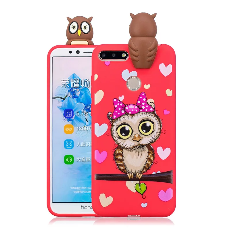 3D панда чехол с единорогом для huawei P Smart Honor 8 9 10 Lite Honor 10i 8A 8X8 S 7S 7A 7C Pro Мягкая силиконовая задняя крышка