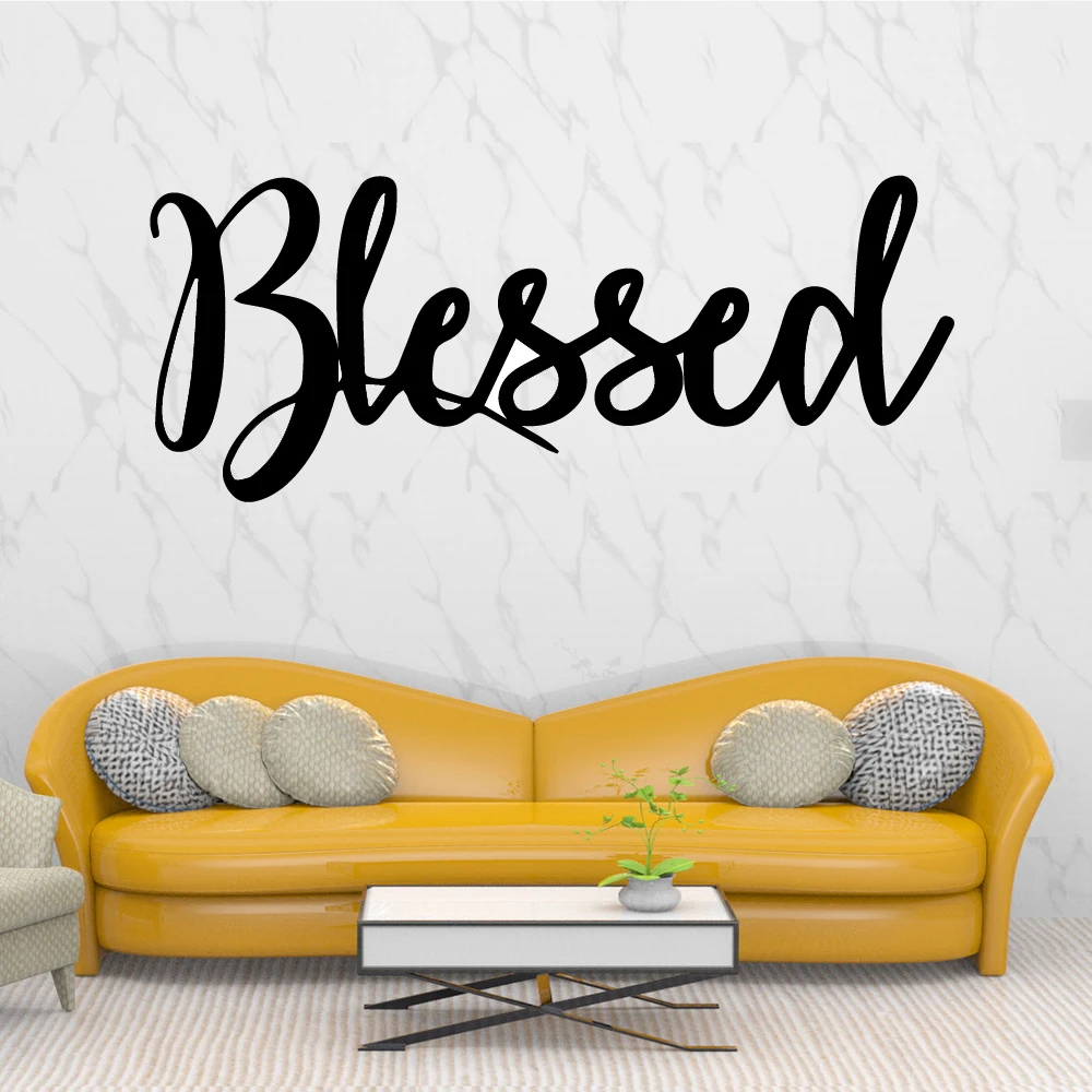 Персонализированные настенные водонепроницаемые наклейки с надписью blessed декор