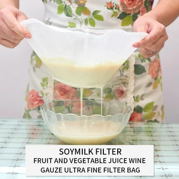 

120/160/200mesh Reusable Fine Mesh Wine Strainer Juice Soy Milk Nut Milk Tea Nylon Filter Bag Bowl Shape Food Coffee Filter