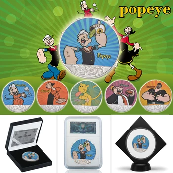 

WR Popeye Silver Metal Plated Copy Coins Original Cartoon Character Replica Coin Collectibles Russia Birthday Gifts Souvenirs