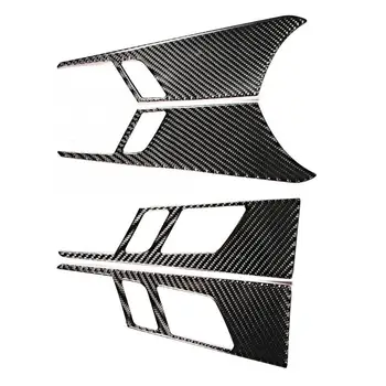 

Interior Mouldings 4pcs Interior Door Handle Frame Cover Trim Carbon Fiber Sticker Fits for Audi A4 B9 2017-2019 car-styling
