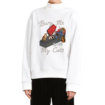 

Lychee Girls Cartoon Devil Printed Women Sweatshirt Casual Loose Spring Lady Pullovers Crew Neck Long Sleeve Lady Tracksuit