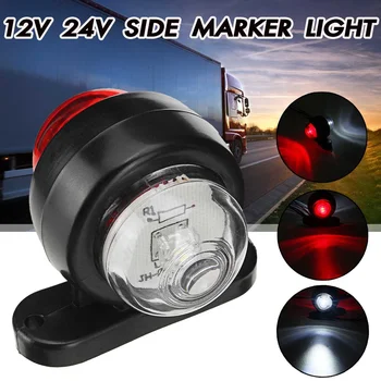 

10-30V Car Truck LED Side Marker Light Rubber Plastic Double Side Indicator Lamps Red White for Trailer Lorry Van Truck