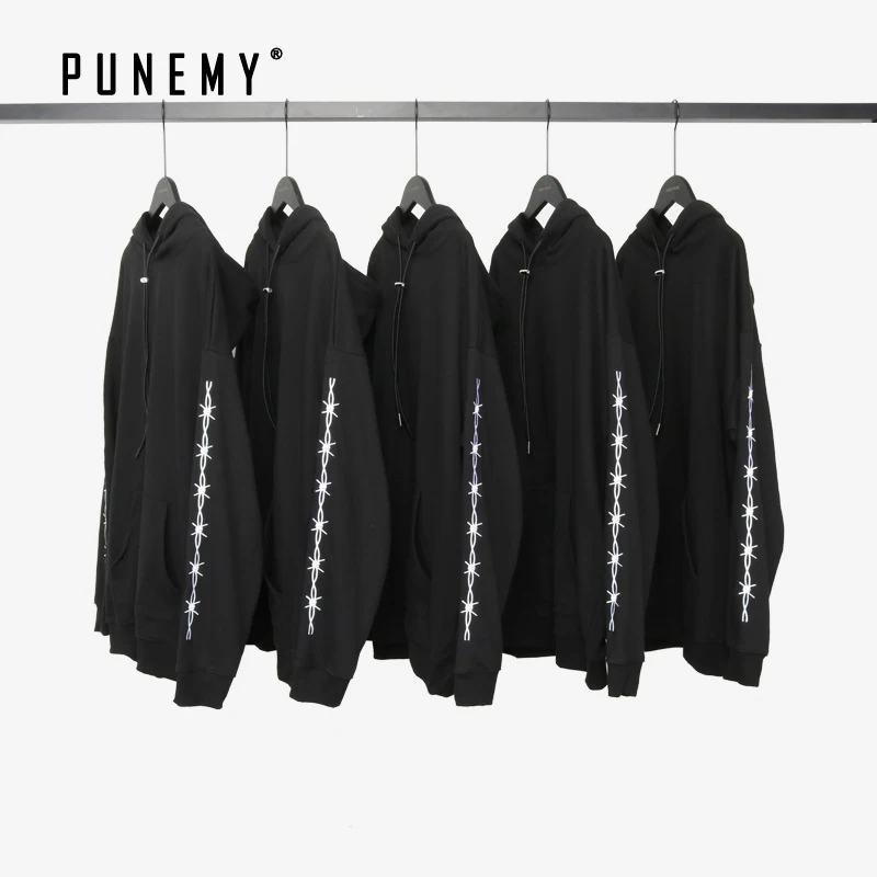 

Retro Streetwear Men Hoodies Sleeve Print Hip Hop Harajuku Oversize Cotton Hooded Washed Pullover Sweatshirts Man's Hoodies