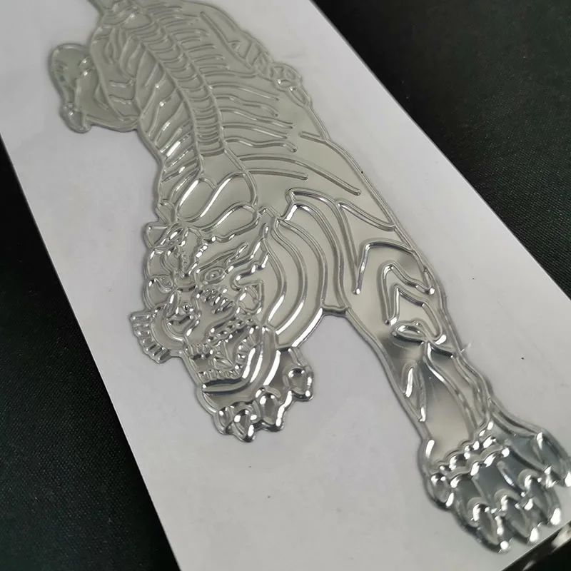 Мощная Тигровая животная 3D Автомобильная наклейка мягкая ПВХ хромированная