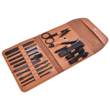 Складные маникюрные инструменты для ногтей из нержавеющей стали, ножницы для кутикулы, педикюрный набор, инструменты для ухода за ногтями, дорожная сумка