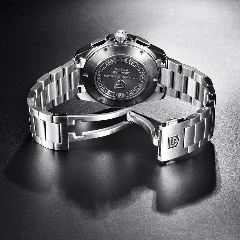  Top marque de luxe PAGANI DESIGN hommes lumineux montre à Quartz mode bracelet en acier calendrier 
