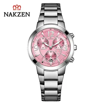 

LADIES QUARTZ WATCH FOR WOMEN LEATHER BAND PINK DIAL WOMAN WATERPROOF TOP BRAND LUXURY GIRLS WRISTWATCH RELOGIOS FEMININOS