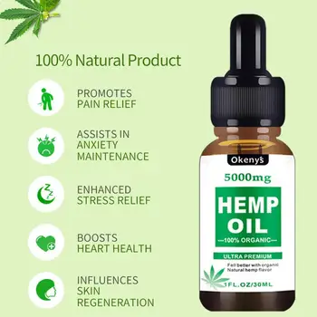 

WH 30ml 5000MG 100% Organic Hemp CBD Oil Natural Sleep Extract Relief Sleep For Pain Essence Better Drop Reduce Anxiety Aid O2J1