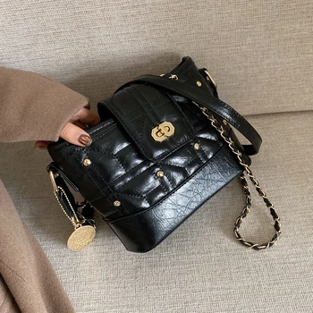 

Louis Brand 2019 New Fashion Women's Messenger Bag Trend Famous Brand Chain Simple Bucket Shoulder Crossbody Bag Women Handbag