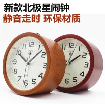 

Vintage Wood Silent Luminous Round Alarm Clock Stylish Creative Minimalist Alarm Clock Modern Bedroom Mini Alarm Clock MM60NZ