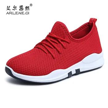 

2019 Women Shoes Vulcanized Shoes Breathable Mesh Female Sneakers Light Walking Footwear Tenis Feminino Soft Flats Leisure Shoes