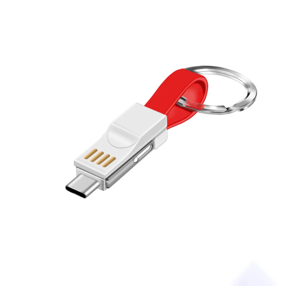 Магнитный, все в одном, 13 см, мини-usb кабель, мобильный телефон, портативная зарядка, кабели для передачи данных, type C/Micro USB/8 Pin, брелок, зарядное устройство, провод - Color: Red