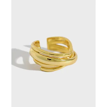 

Women's Ring 925 Retro Multi-layer Winding Irregular Surface Opening Index Finger Means Ring Hand Decorate Jewelry Accessories
