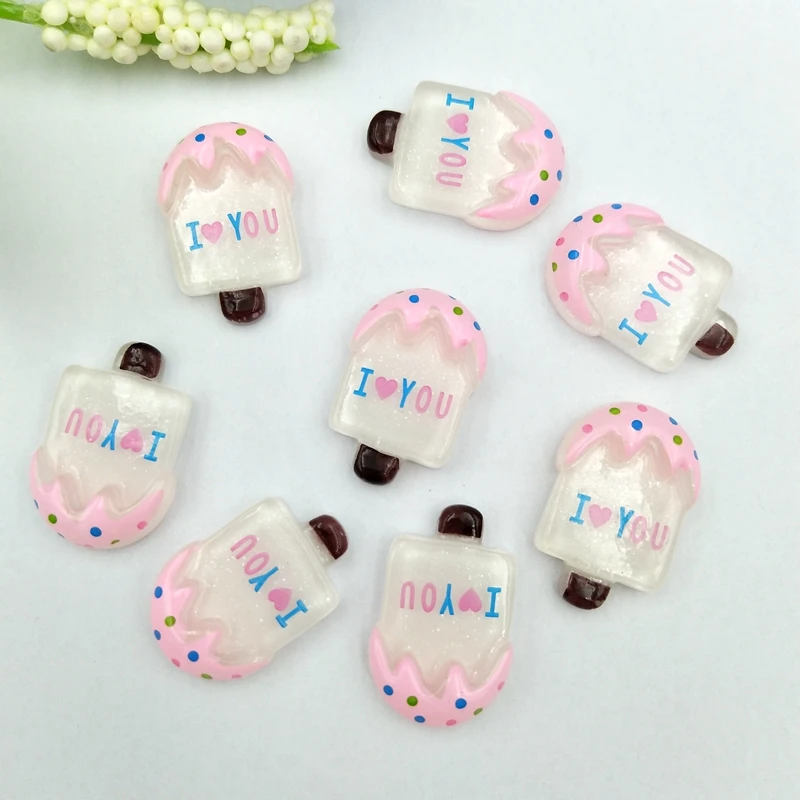 20 шт смолы мороженое леденец эскимо амулеты kawaii поддельные имитация пищи Кабошон Ремесло для телефона DIY украшения искусства