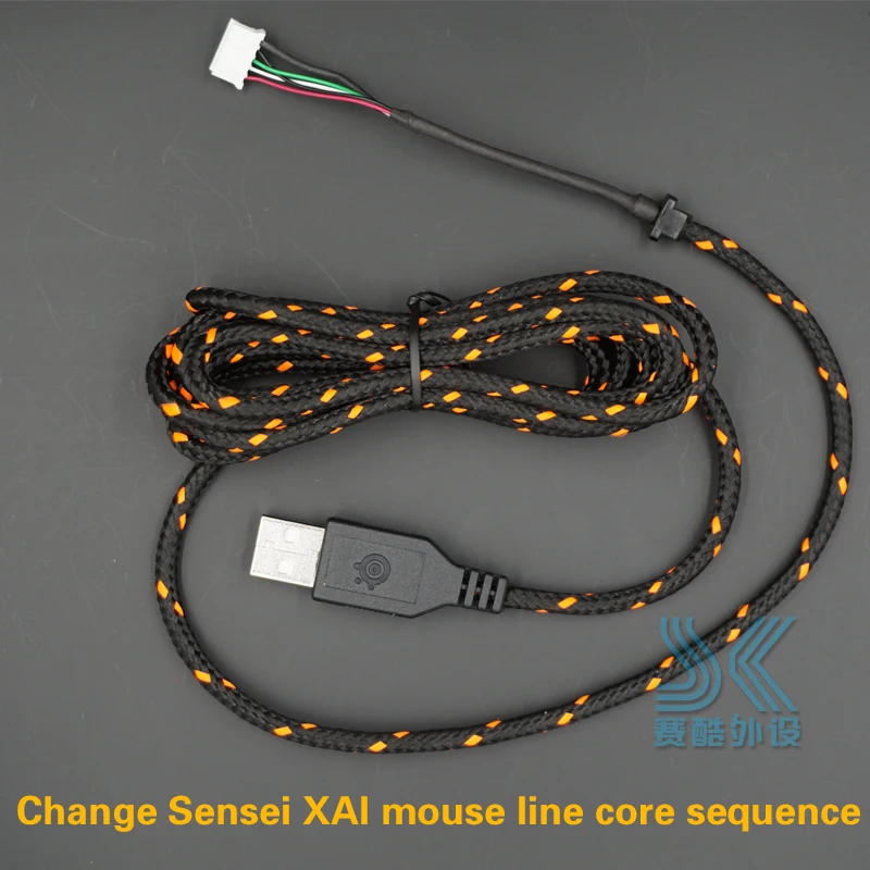 USB Mouse Cable SteelSeries Sensei RAW XAI Kinzu Kana V2 V3 PVC Nylon wire power off replacement line gift Mouse Skates