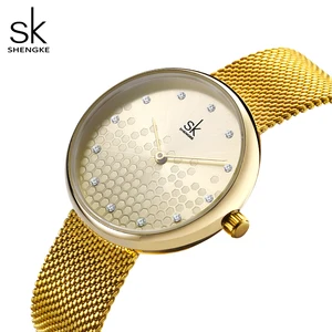 Image 4 - Shengke Woman Watches Gold Top Brand Luxury Female Watch Women Quartz Waterproof Womens Wristwatch Ladies Girls Watches Clock