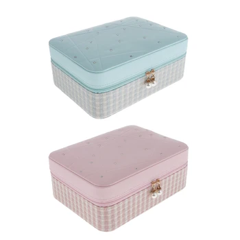 

Jewelry Box Rings Bracelet Storage Pu Leather Zip Jewelry Display Case