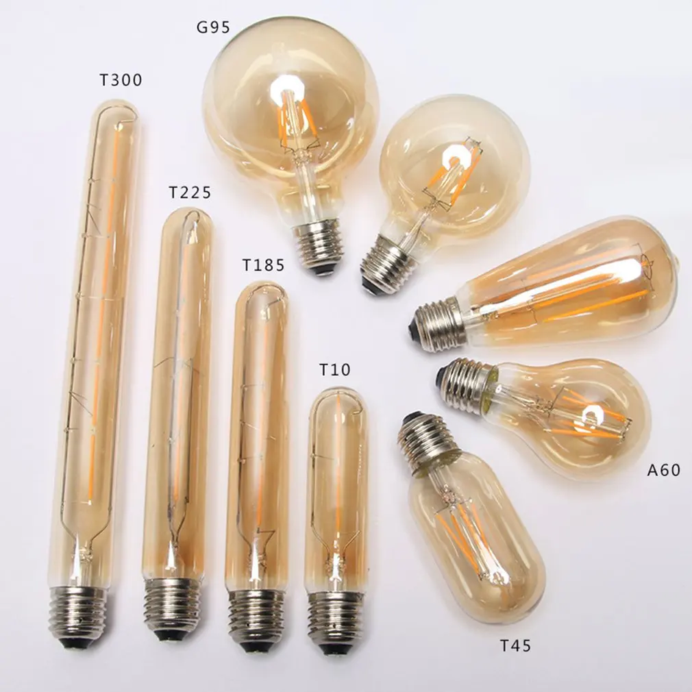 4 Вт G45 E27 светодиодный светильник светодиодный лампочка Ретро Эдисона прозрачное Янтарное покрытие светодиодный накаливания антикварная винтажная стеклянная лампа настраиваемый светильник