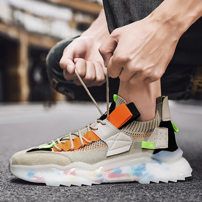 Zapatos de calle transpirables para hombre, zapatillas de moda con suela  transparente, de diseñador, informales y gruesas, 2021|Calzado vulcanizado  de hombre| - AliExpress